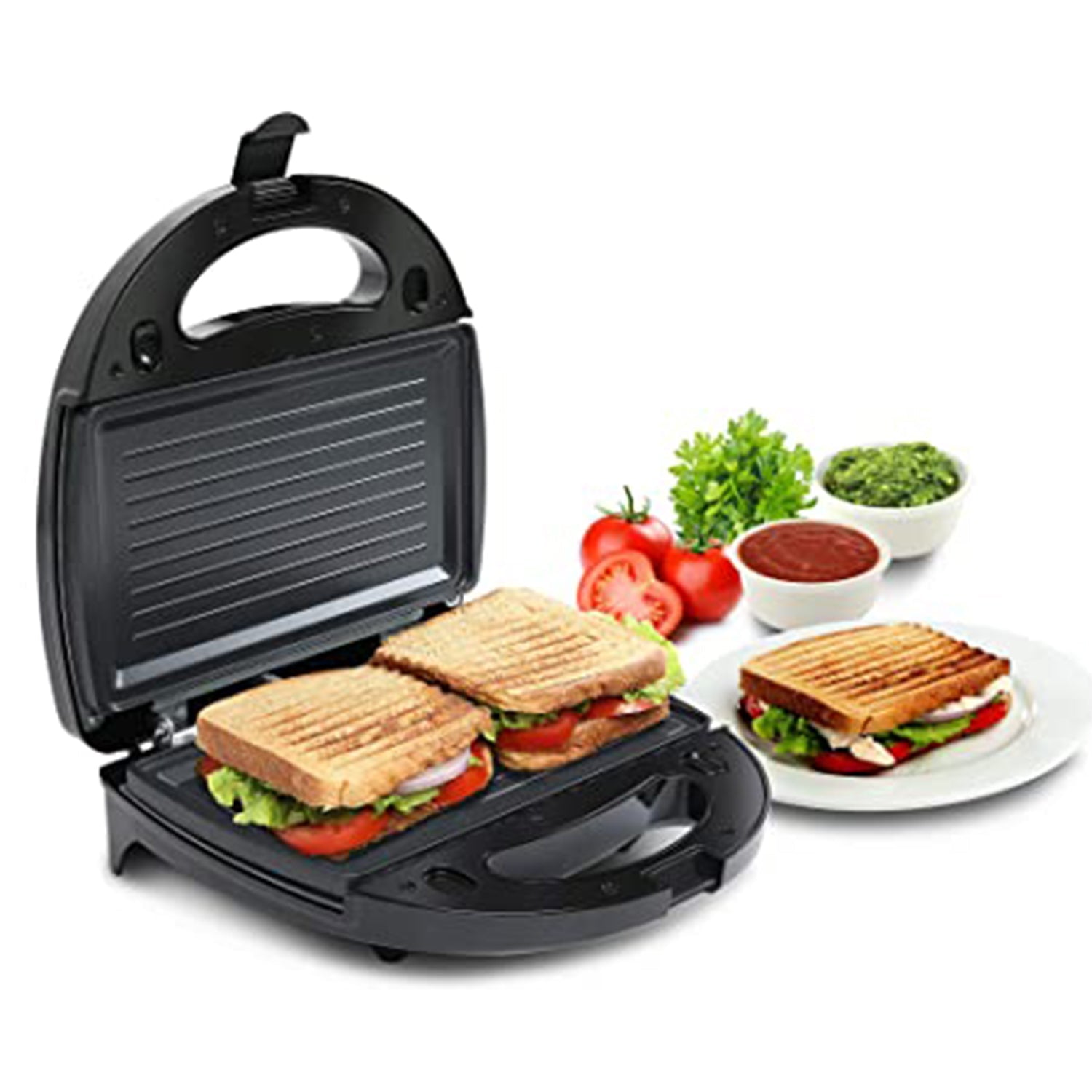 2818 Sandwich Maker Makes Sandwich Non-Stick Plates| Easy to Use with Indicator Lights DeoDap 2818 Sandwich Maker Makes Sandwich Non-Stick Plates| Easy to Use with Indicator Lights DeoDap